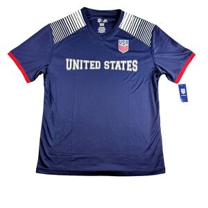 US Soccer Federation Jersey Shirt Mens XL Navy Blue Short Sleeve Icon Sports